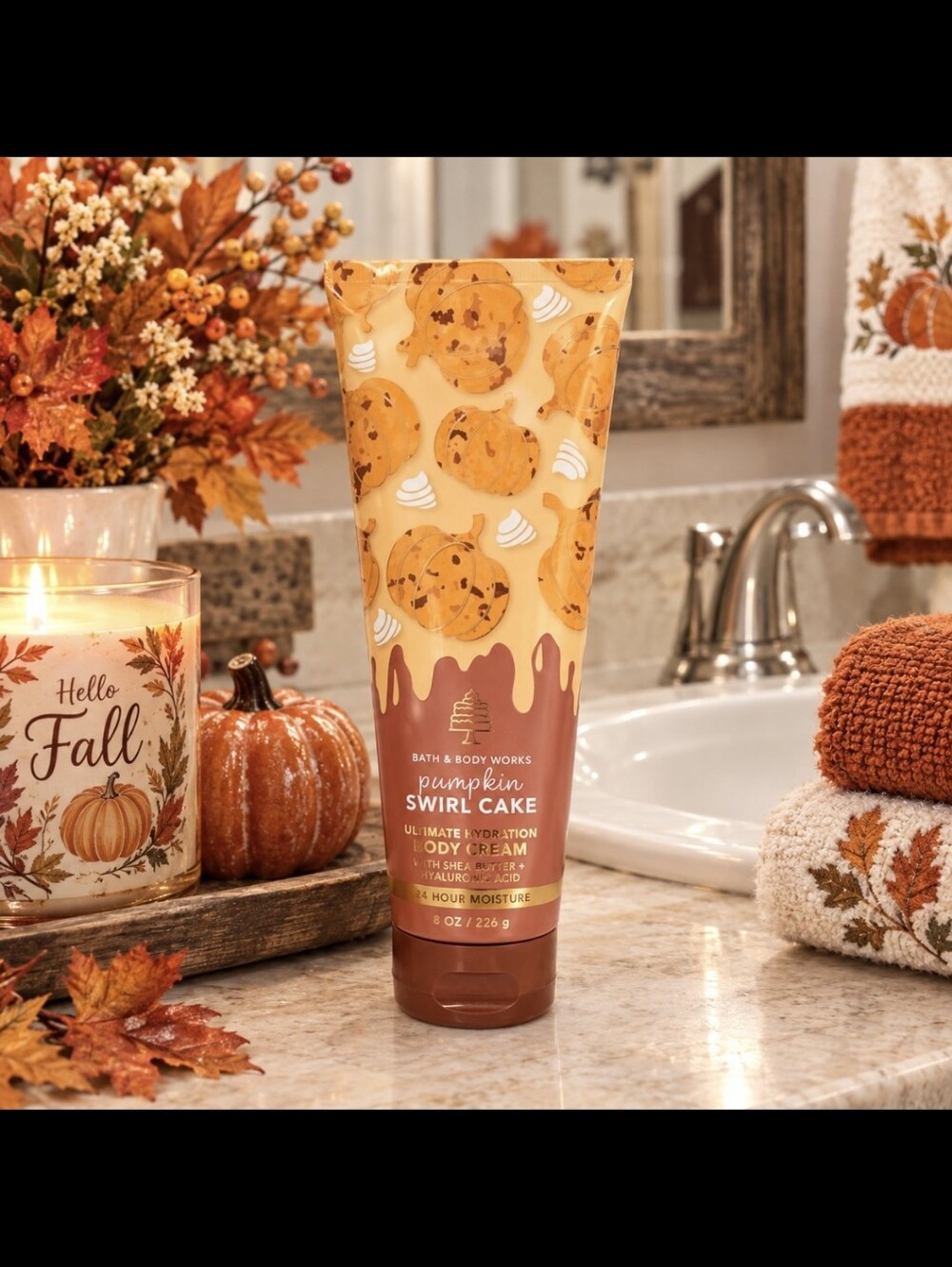 🎃 BATH & BODY WORKS PUMPKIN SWIRL CAKE Body Cream 🎃